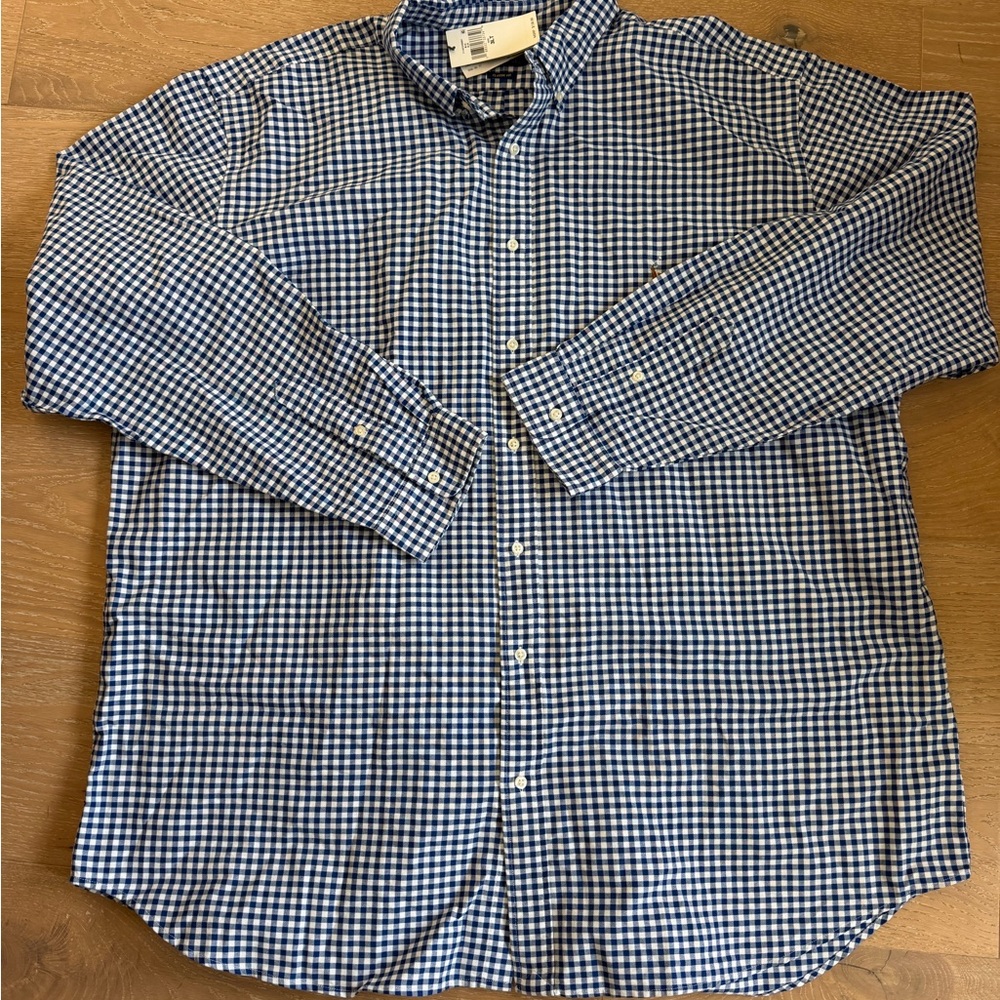 Polo by Ralph Lauren Blue and White Gingham Button-Down Shirt